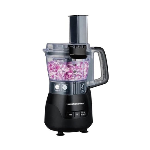 Hamilton Beach - Stack & Snap 4-Cup Food Processor - Black/transparent